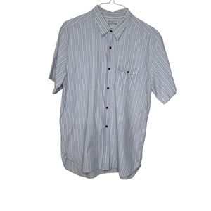 Lucky Brand Men’s Casual Cotton Striped Blue White Shirt X-Large